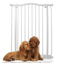 (Blanco, 71cm - 80cm) Bettacare Barrera Extra Alta de Tope Curvo para Perros