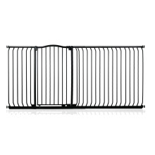 (Negro, 198cm - 207cm) Bettacare Barrera Extra Alta de Tope Curvo para Perros