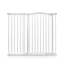 (Blanco, 107cm - 116cm) Bettacare Barrera Extra Alta de Tope Curvo para Perros