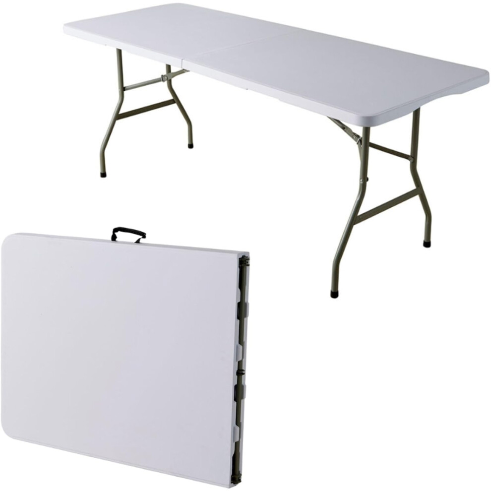 6ft Folding Trestle White with Carry Handle Heavy Duty