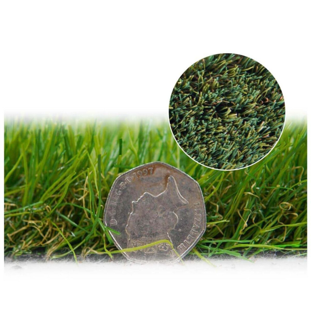 Mega Flooring Uk (8M(26'3") X 4M(13'1")-32MãÂ², Malaga 40Mm) Premium-Quality Lush Artificial Grass Turf