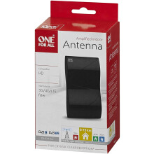 TV AERIAL AMPLIFIED DIGITAL ONE FOR ALL INDOOR UP TO 9 MILES HD - BLACK