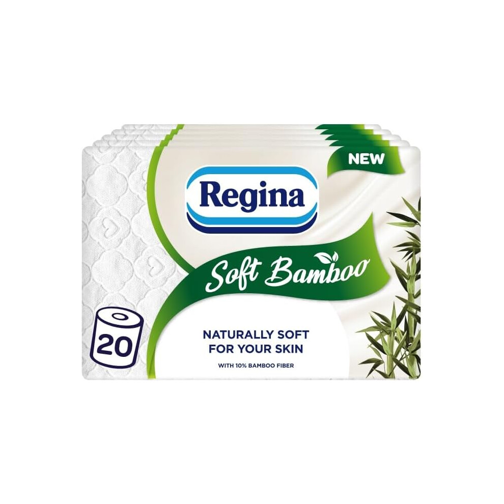 Regina Soft Bamboo Toilet Tissue, 20 Rolls, 3 Ply, FSC Cert.
