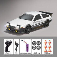 (Black white style)Cross Border Ae86 Drift High Speed Remote Control Car Racing Light Charging Dynamic Sports Car Model