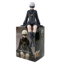 (9S With Box 13cm)Anime NieR:Automata YoRHa A No.2 Type B Action Figure Noodle Stopper 2B 9S Sitting Posture Figures Collection