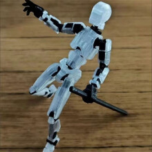 (Przezroczysty biały) Wielostawowy ruchomy model robota, lalka, manekin, 13, drukowany w 3D, zabawki
