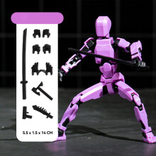 (purple)T13 Action Figure Set Tool 3D Printed Multi-Jointed Movable Robot Doll Anti-stress Handmade Assembly