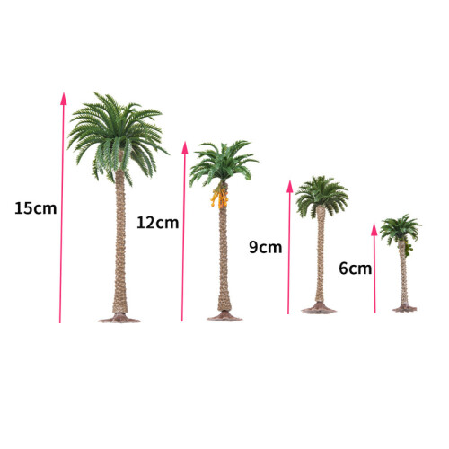 (15cm 5pcs)Ύψος Coconut Palm Tree Model DIY Park Rainforest Train Railroad Διακόσμηση Κτήριο 2