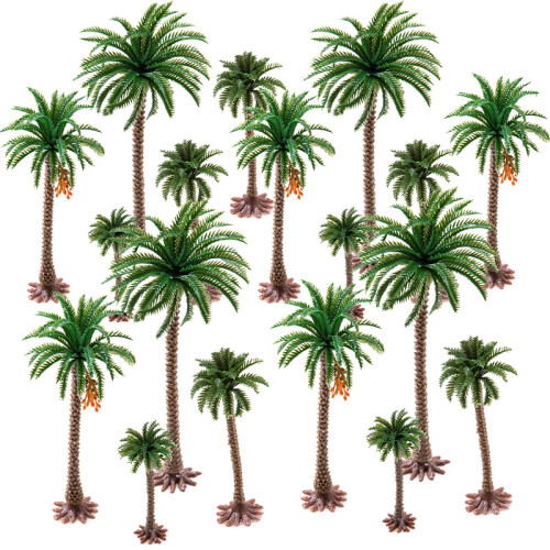 (15cm 5pcs)Ύψος Coconut Palm Tree Model DIY Park Rainforest Train Railroad Διακόσμηση Κτήριο 1
