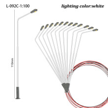 (11 cm białe oświetlenie) Model w skali 1:100-500 Oświetlenie uliczne LED 3V Pojedyncza głowica układu