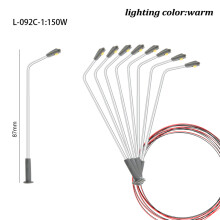 (8,2 cm ciepłe oświetlenie) Model w skali 1:100-500 Oświetlenie uliczne LED 3V Pojedyncza głowica układu