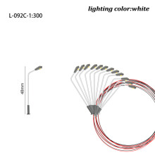 (4,8 cm białe oświetlenie) Model w skali 1:100-500 Oświetlenie uliczne LED 3V Pojedyncza głowica układu