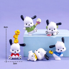 (5 szt.) Nowe 5-częściowe figurki akcji Sanrio Cinnamoroll z anime, zestaw Cinnamoroll Kawaii, dekoracja