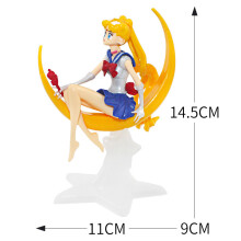 (yueliangmeishaonv-No box)Sailor Moon Figure Anime Cartoon Jupiter Makoto Venus Minako Tsukino Rabbit