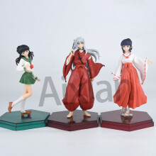 (3 szt. C) Anime Inuyasha rysunek Inuyasha Kikyō Sesshoumaru Higurashi Kagome PVC Model postaci zabawki