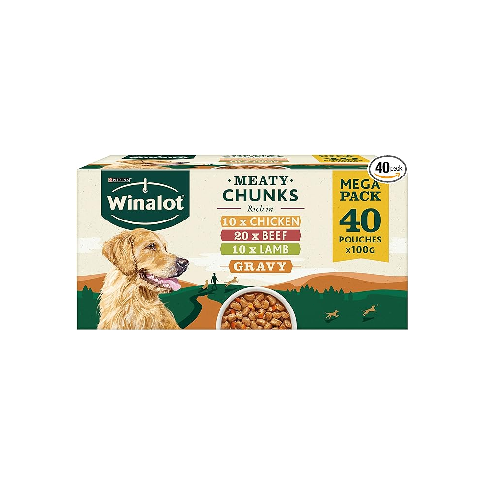 Winalot Dog Food Mixed in Gravy, 40 x 100g (Packaging may vary)