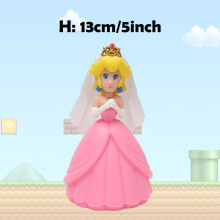 (Princess Peach 2-Bez pudełka) Super Mario Figurka akcji Bowser Księżniczka Peach Anime Gra All Star