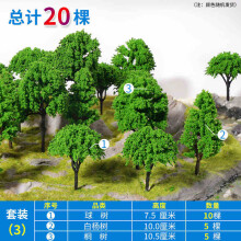 (zestaw 3 20 szt.) Zestaw 20-100 sztuk drzewek modelowych, pociąg, sztuczne miniaturowe drzewko, dekoracja