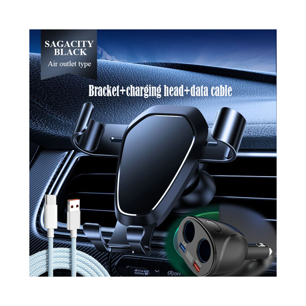 (noir-bleu ciel) Chargeur de voiture Adaptateur allume-cigare 120 W Adaptateur secteur Interrupteur