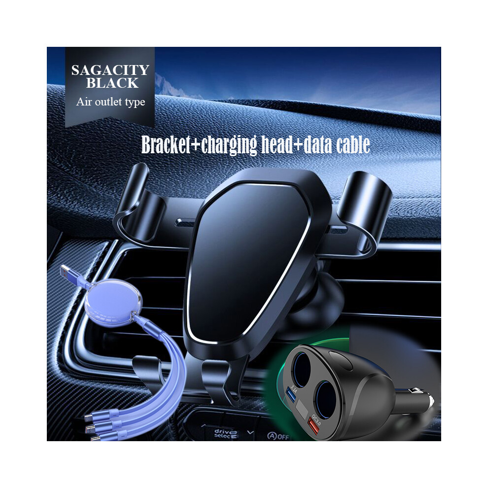 (Noir-Violet) Chargeur de voiture Adaptateur allume-cigare 120 W Adaptateur secteur Interrupteur bidirectionnel