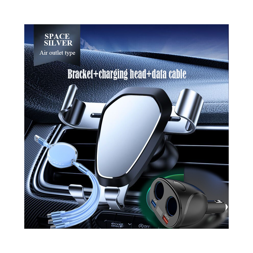 (argent-bleu) Chargeur de voiture Adaptateur allume-cigare 120 W Adaptateur secteur Interrupteur bidirectionnel