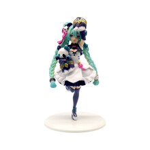 (08)Hatsune Miku Desktop Cute Action Figure Neko T-Shirt Ver. Ειδώλιο Anime Kawaii Girl Model