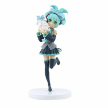 (02)Hatsune Miku Desktop Cute Action Figure Neko T-Shirt Ver. Ειδώλιο Anime Kawaii Girl Model