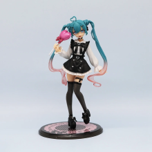 (04)Hatsune Miku Desktop Cute Action Figure Neko T-Shirt Ver. Ειδώλιο Anime Kawaii Girl Model