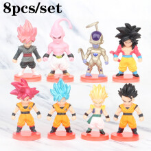 (8τμχ)Dragon Ball Action Figure SHF Super Saiyan Anime Figurine Movable and Modifiable Doll Model