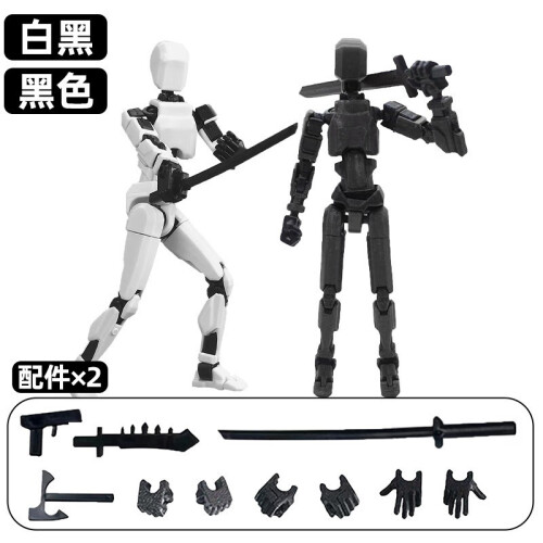 (2pcs-00)13 Action Figure Titan Multi-Jointed Movable Shapeshift Robot T13 Action Mannequin Character
