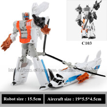 (HZX C103) 5 w 1 Robot Transformujący Samochód Zabawki Anime Devastator Samolot Czołg Model KO Boys