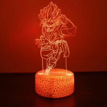 (Dragon Ball Z 04-Czarna podstawa z pilotem) Figurki anime Goku Figurka Vegeta Gohan Lampa 3D PVC Figurka
