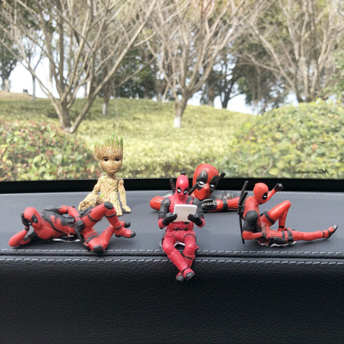 (2) Anime Deadpool Action Figure Αυτοκίνητο Εσωτερική Διακόσμηση Παιχνίδια 1