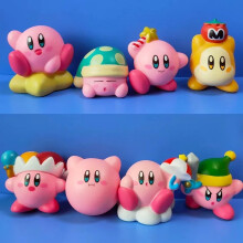 (B-8Pcs)Παιχνίδια Star Kirby Anime Figure Cute Cartoon Pink Kirby Mini Figure Διακοσμητικό
