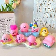 (A-8Pcs)Παιχνίδια Star Kirby Anime Figure Cute Cartoon Pink Kirby Mini Figure Διακοσμητικό