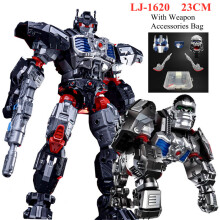 (LJ-1620 z bronią) Nowe figurki akcji 18 cm Transformation Toys z filmu 7 Robot Car Military Model SS56