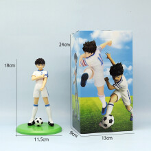 (1 szt. Z pudełkiem) 18cm kapitan Tsubasa Anime rysunek Ozora Tsubasa figurki Hyuuga Kojirou/Wakabayashi