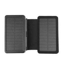 (Svart 1 solpanel) Bärbar 20000mAh Solar Power Bank Vikbar Vikbar Solpanel Solar Laddare Extern