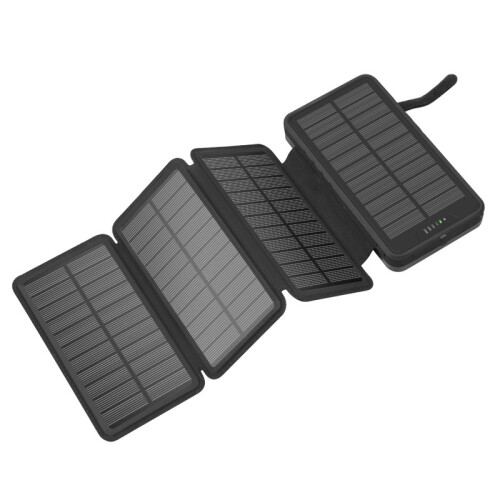 (20000mah-Μαύρο) Αναδιπλούμενο Ηλιακό Power Bank 20000mAh Αδιάβροχο φορητό