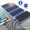 (10000mah Μαύρο)20000mah Αδιάβροχη ασύρματη φόρτιση Solar Power Bank Φορητή 2