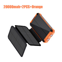 (20000mah-2PCS-Or)Φορητό ηλιακό πάνελ Power Bank 20000mAh 12V 5V Usb Φορητά ηλιακά