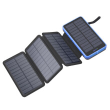 (10000mAh-Blå)20000mAh Folding Solar Power Bank 2.1A Snabbladdning Powerbank för iPhone14 Huawei Xiaomi