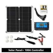 (με ελεγκτή 100A) Ηλιακό πάνελ 100W Διπλό σύστημα φωτοβολταϊκών