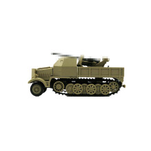 (Amarillo) Halftra 4D Vehículo blindado Flak37 Antiaéreo Militar Adornos Modelo DIY