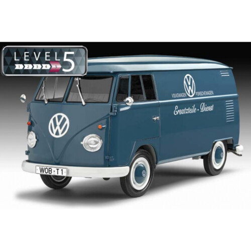 Revell 07742 VW T1 Panel Van – Maquette 1:16 Non Montée, Non Peinte – 75 Ans Du T1, Portes Mobiles, Autocollants Inclus