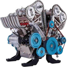 Motormodell Desktopmotor, 8-cylindrig inline bilmotormodell Byggsats Vuxen minimotormodell