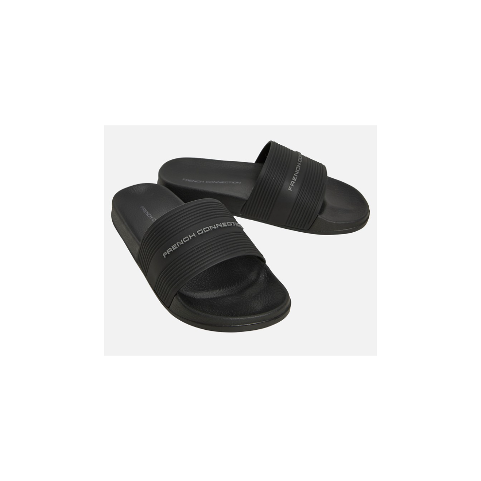 Mens Black FCUK Sliders Size 12