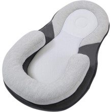 12533 Baby Infant Newborn Anti-Roll Pillow Cushion Prevent Flat Head Sleep Nest Pod - Grey