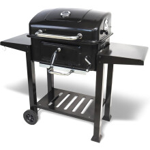 Barbecue Grill Large Portable Charcoal BBQ Smoker Side Table Adjustable Wheels