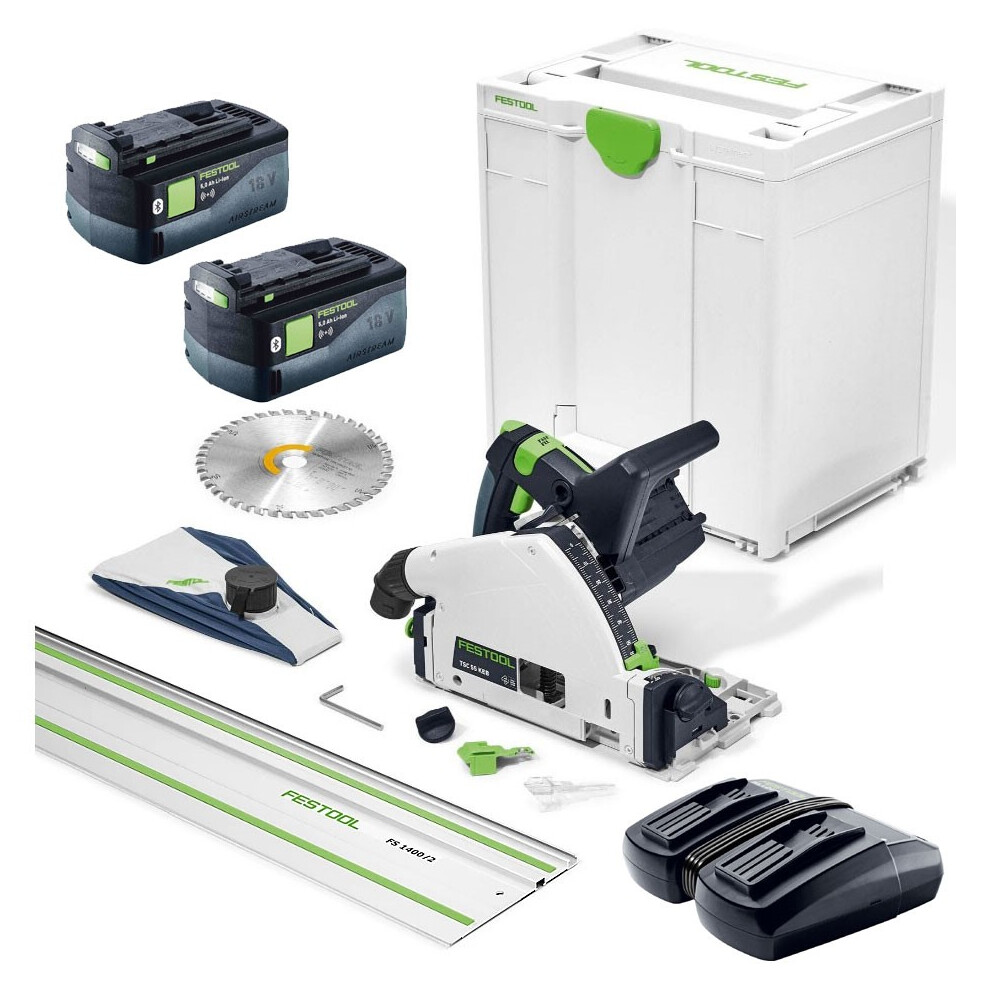 Festool TSC 55 KEBI-Plus/XL-FS 36V 2x 18v Cordless Plunge Saw 2x5ah + Guide Rail